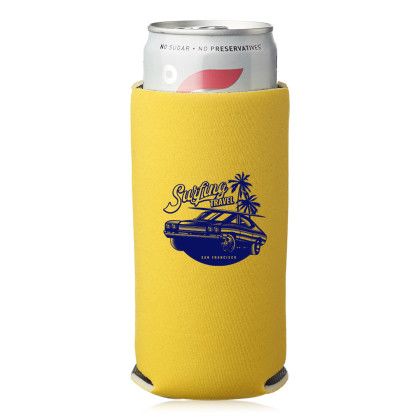 Custom Collapsible Slim Can Coolers - Yellow