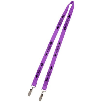 Custom 0.75" Double Ended Dye-Sublimation Lanyard - Purple