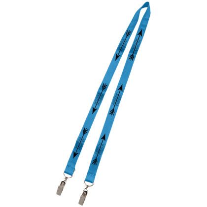 Custom 0.75" Double Ended Dye-Sublimation Lanyard - Process Blue 