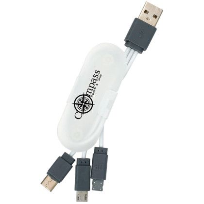 Custom Cable Wrap Phone Stand - White