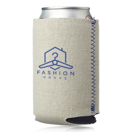 Custom Canvas Foam Can Coolers - Blue 