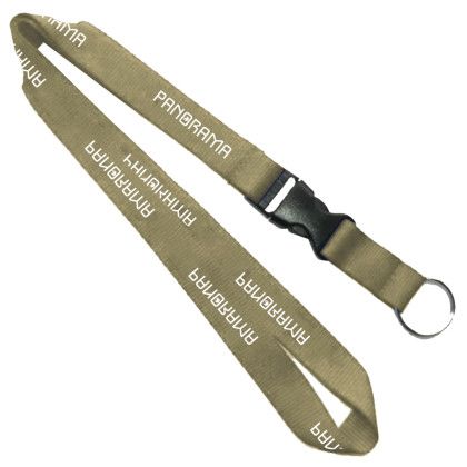 Custom 36" Lanyard with Detachable Buckle Release - Tan