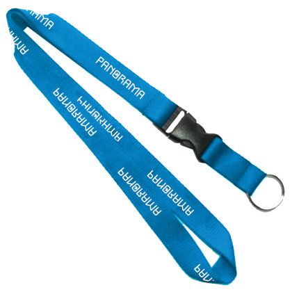 Custom 36" Lanyard with Detachable Buckle Release - Process Blue 