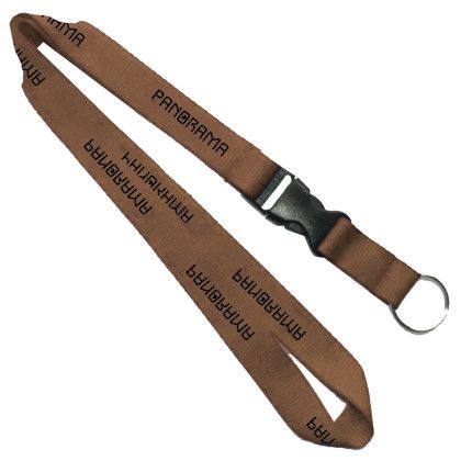 Custom 36" Lanyard with Detachable Buckle Release - Brown 