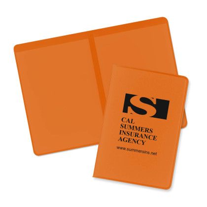 Custom 2-Pocket Proof of Insurance Holders - Orange