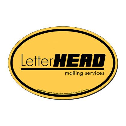 Custom Oval 4" x 6" Magnetic Sign - Screen Print 