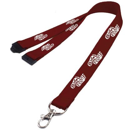 Custom 0.62" Polyester Lanyard with Safety Breakaway - Brown 