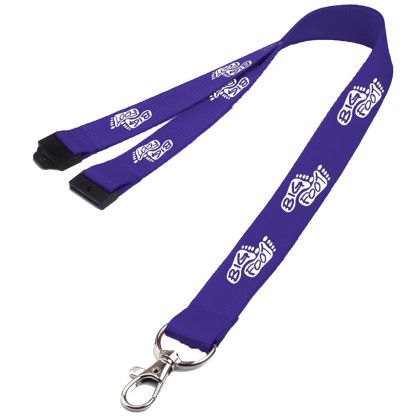 Custom 0.62" Polyester Lanyard with Safety Breakaway - Violet 