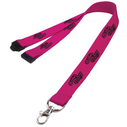 Custom 0.62" Polyester Lanyard with Safety Breakaway - Hot pink 