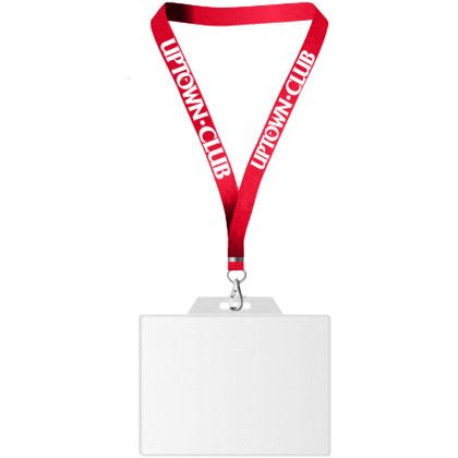 Custom USA Made Dye-Sub Lanyard with Badge Holder - Red