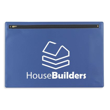 Custom Nylon Zipper Portfolio - Royal Blue