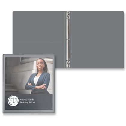 Custom 1/2" Entrapment Round Ring Binder - Gray