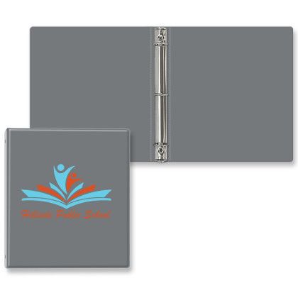 Custom 1" Express Round Ring Binder - Gray