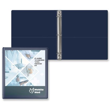 Custom 1" Entrapment Round Ring Binder - Navy Blue