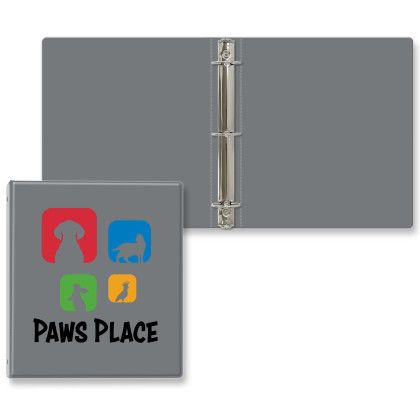 Custom 1 1/2" Express Round Ring Binder - Gray