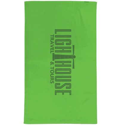 Custom 24" x 42" Terry Velour Dobby Hem Fitness Towel - Lime Green