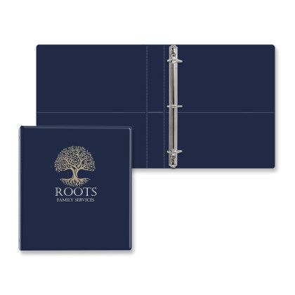 Custom 1" Classic Angle D Ring Binder - Navy Blue