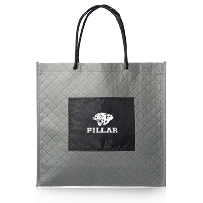 Custom Medina Woven Shopping Bags - Grey Custom Medina Woven Shopping Bags - Grey