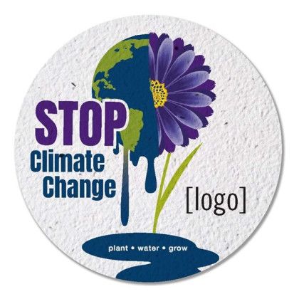 Custom Earth Day Seed Paper Coaster - Design A