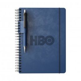 Custom Preston Eco Spiral Journal Pen Combo - Blue