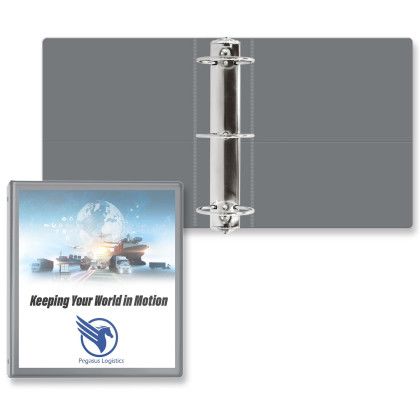 Custom 3" Entrapment Round Ring Binder - Gray