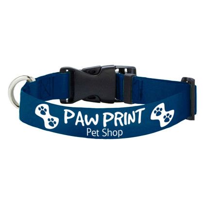 Custom 12" L Eco friendly RPET Pet Collar - Navy