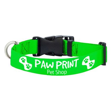 Custom 12" L Eco friendly RPET Pet Collar - Lime Green