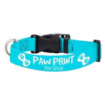 Custom 12" L Eco friendly RPET Pet Collar - Light Blue