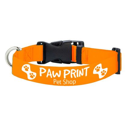 Custom 12" L Eco friendly RPET Pet Collar - Orange