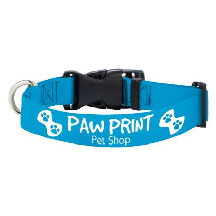 Custom 12" L Eco friendly RPET Pet Collar - Process Blue