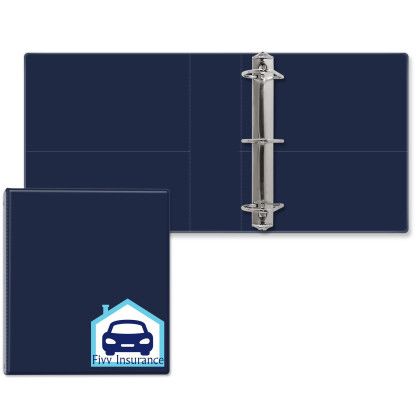 Custom 2 1/2" Classic Angle D Ring Binder - Navy Blue