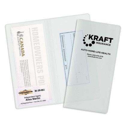 Custom 2-Pocket Policy Wallets - Clear