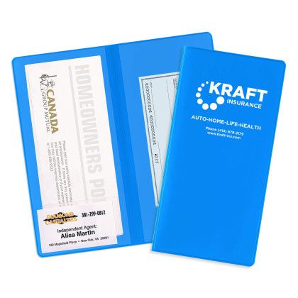 Custom 2-Pocket Policy Wallets - Bright Blue 