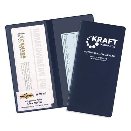 Custom 2-Pocket Policy Wallets - Navy Blue 