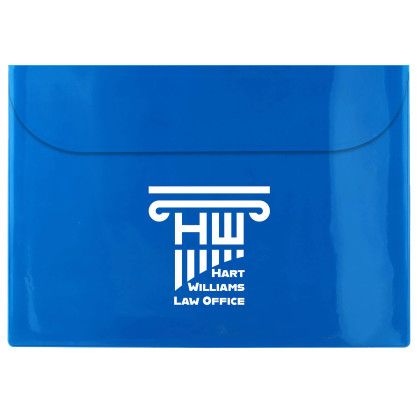 Custom Translucent Vinyl Large Legal Sized Portfolio - Translucent Dark Blue