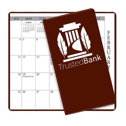 Custom Academic Monthly Pocket Planners - Burgundy