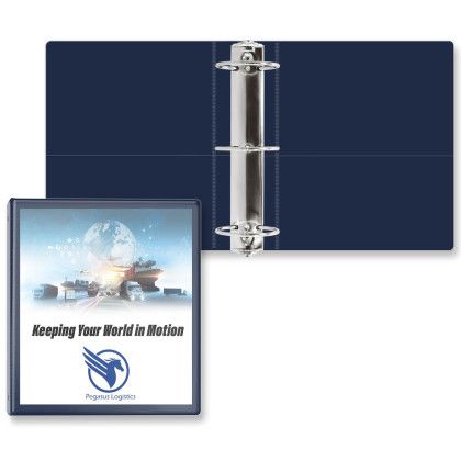 Custom 3" Entrapment Round Ring Binder - Navy Blue
