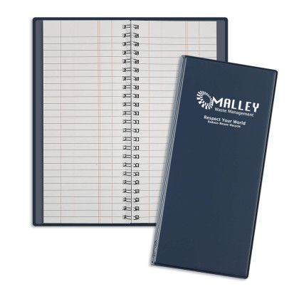 Custom Wire-O Flexible Tally Book - Navy blue