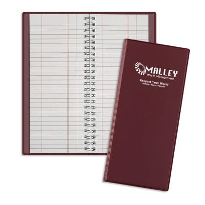 Custom Wire-O Flexible Tally Book - Burgundy