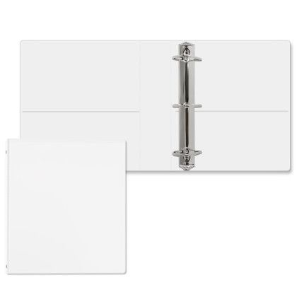 Custom 2" Overlay Angle D Ring Binder - Blank - White