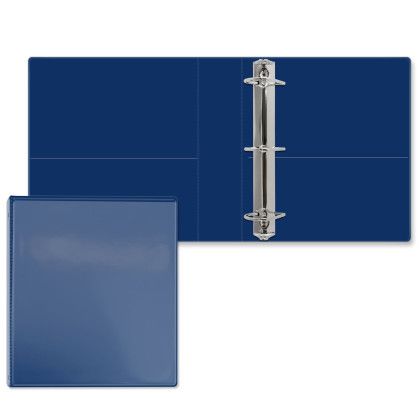 Custom 2" Overlay Angle D Ring Binder - Blank - Royal Blue