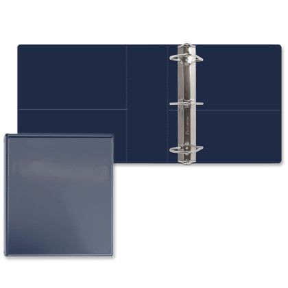 CUstom 3" Overlay Angle D Ring Binder - Blank - Navy