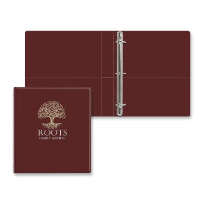 Custom 1" Classic Angle D Ring Binder - Burgundy