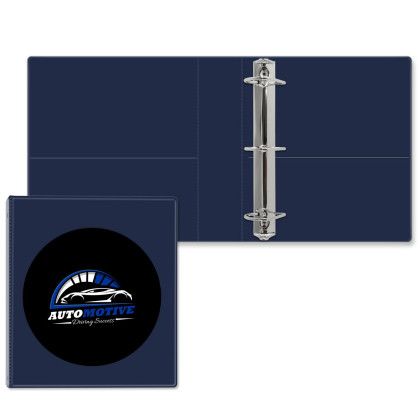 Custom 2" Classic Angle D Ring Binder - Navy Blue