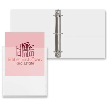 Custom 2" Overlay Round Ring Binder - Blank - White