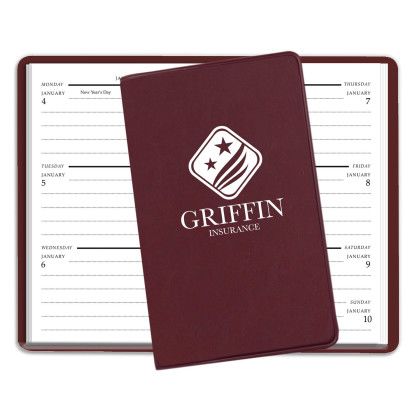 Custom Weekly Pocket Planners - Burgundy