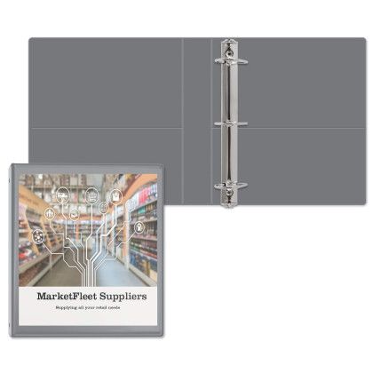 Custom 1 1/2" Entrapment Angle D Ring Binder - Gray