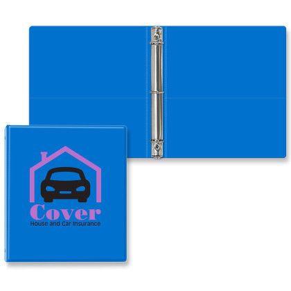 Custom 1" Classic Round Ring Binder - Bright Blue