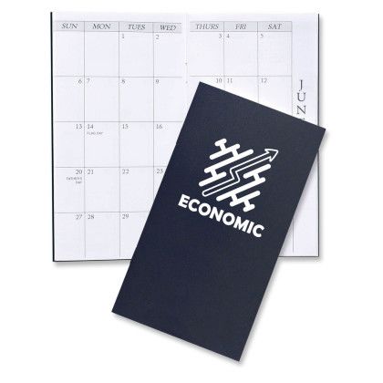 Custom Monthly Pocket Planner - Leatherette - Navy Blue