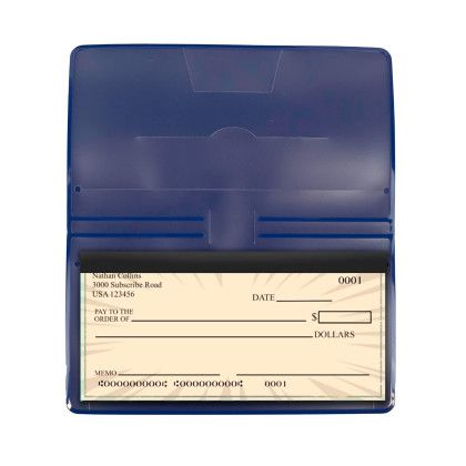 Custom Checkbook Covers - Navy Blue Lifestyle
